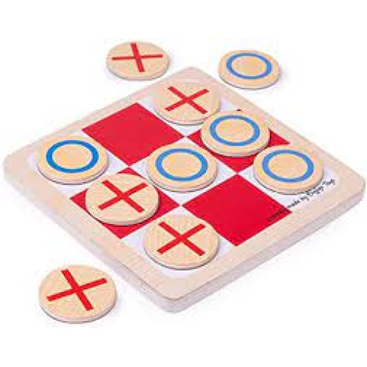 NOUGHTS AND CROSSES WOODEN GAME By Bigjigs BJ555