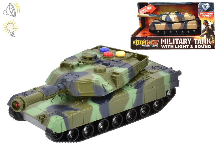 1:32 Friction Military Tank With Light & Sound