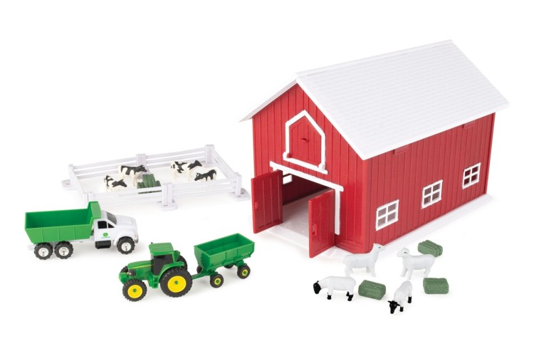 1:64 John Deere 24pc Playset with Red Barn