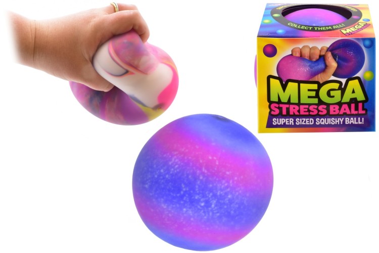 MEGA STRESS BALL 110mm Marble / Rainbow Squishy Balls