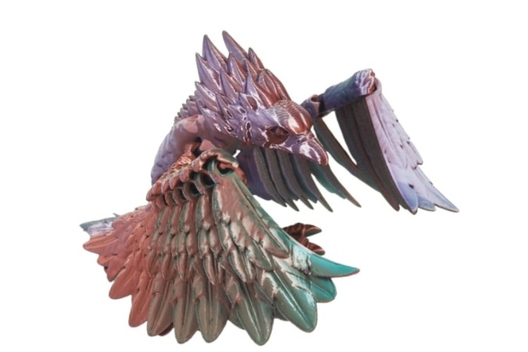 3D Printed Bronze Green Purple Eagle