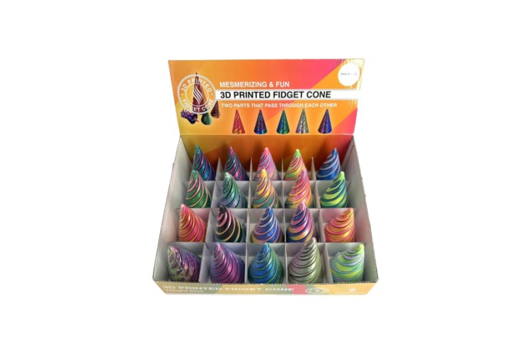 3D Printed Fidget Cone - assorted colours