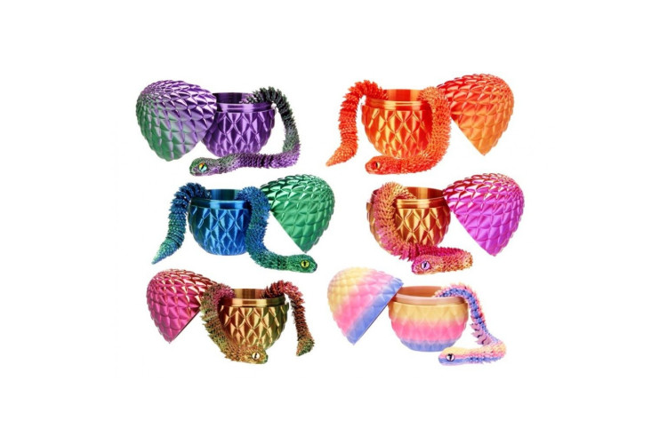 3D Printed Snake in Egg Assortment