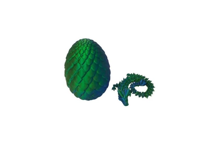 3D TWO-TONE BLUE GREEN PRINTED DRAGON IN EGG