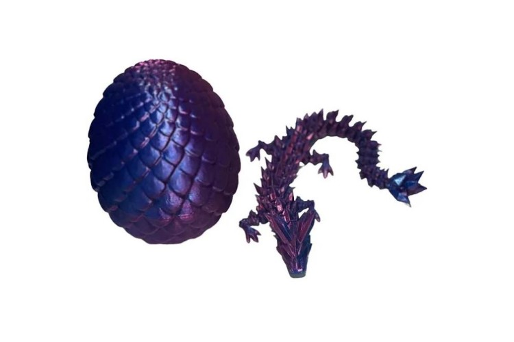 3D TWO-TONE PURPLE BLUE PRINTED DRAGON IN EGG