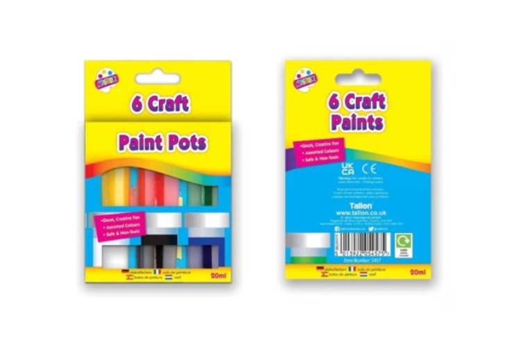 6 Craft Paint Pots