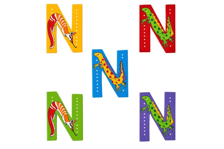 Animal Wooden Letter N