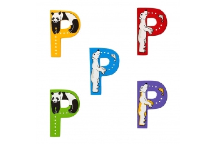 Animal Wooden Letter P