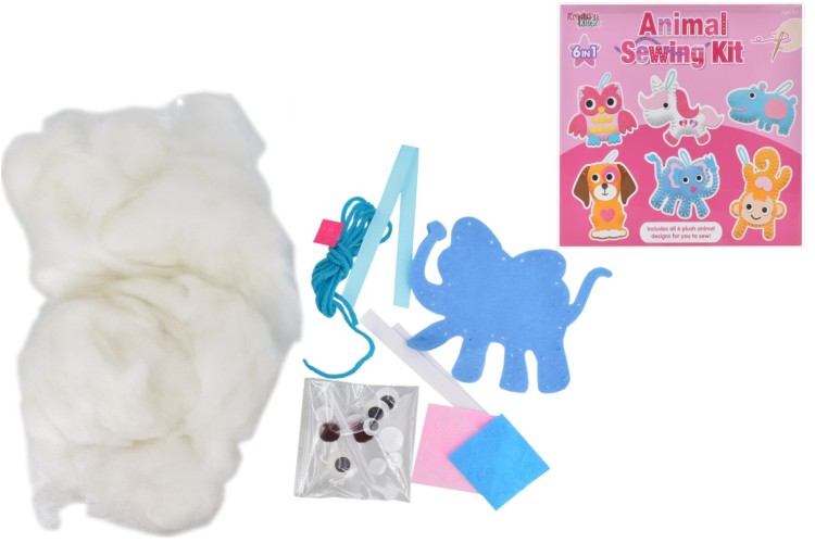 Animal Sewing Kits (6 Assorted Animals) In Colour Box