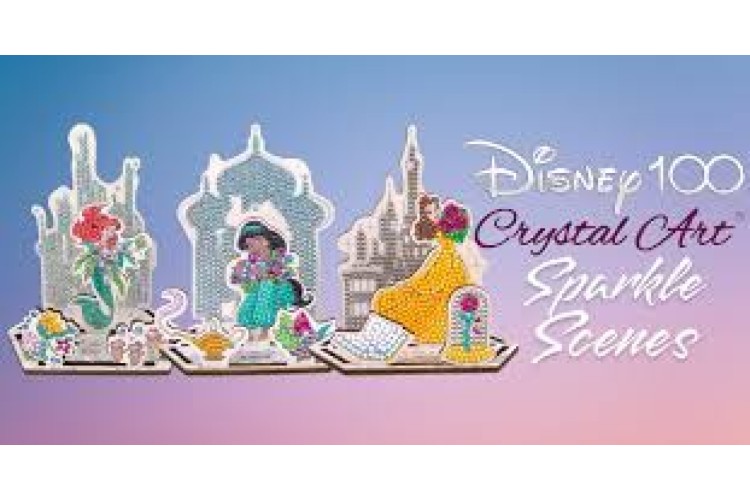 Crystal Art Disney 100 Sparkle Scene Kit - Ariel, Jasmine and Belle