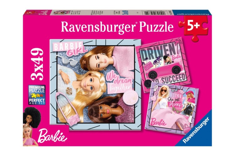 Barbie 3x 49 Piece Jigsaw Puzzle