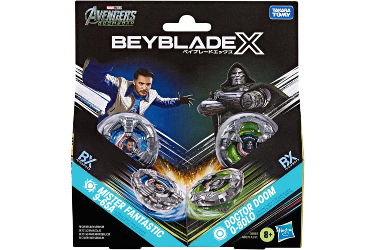 Beyblade X Avengers Doomsday: Mister Fantastic 9-65A vs Doctor Doom 0-80LO