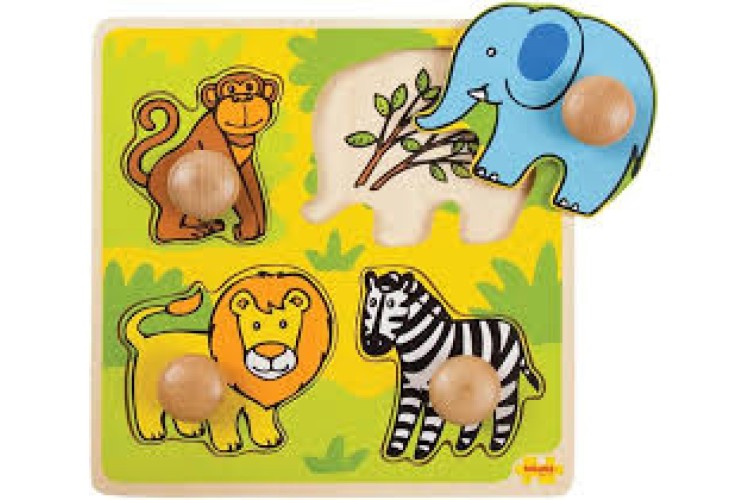 Bigjigs My First Wooden Peg Puzzle (Safari)