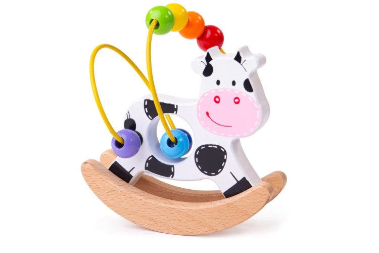 Bigjigs Wooden Rocking Cow Bead Frame