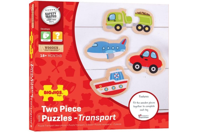 Bigjigs Toys Two Piece Puzzles - Transport