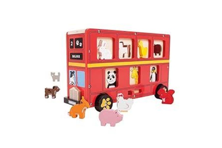 Bigjigs Wooden Red Bus Sorter