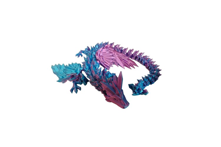 Blue Pink 3D Printed Large Dragon with wings