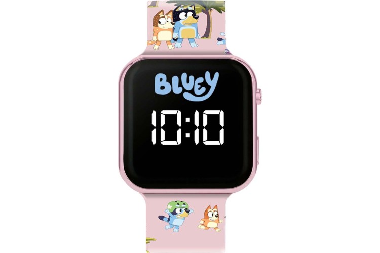 Bluey Pink Printed Strap Led Watch