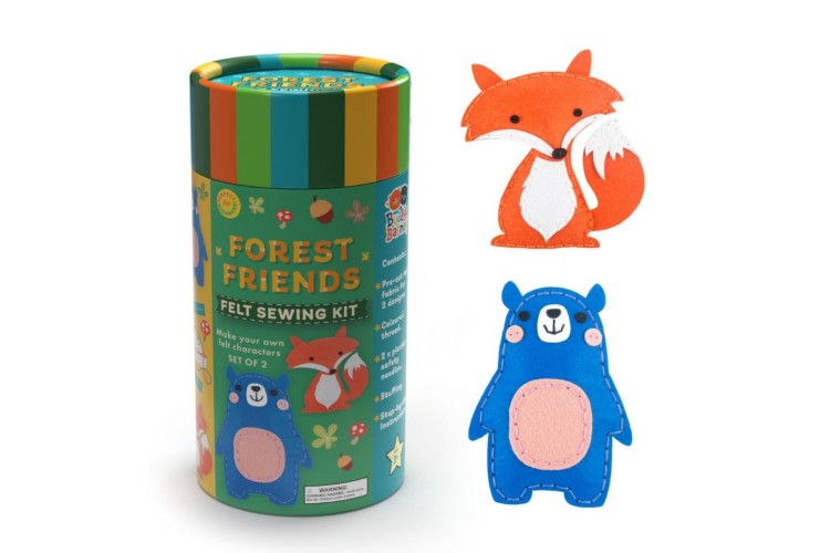 Buddy & Barney -  Felt Sewing Kit Tube - Forest Friends