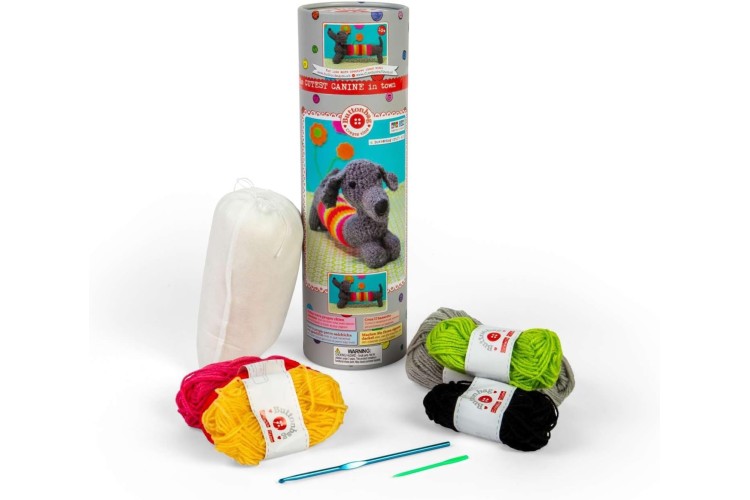Buttonbag Crochet Sausage Dog Kit - Learn to Crochet, Crafts for All Ages