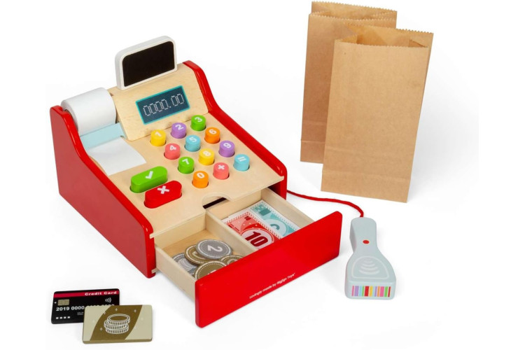 Bigjigs Children's Wooden Cash Register Shop Till