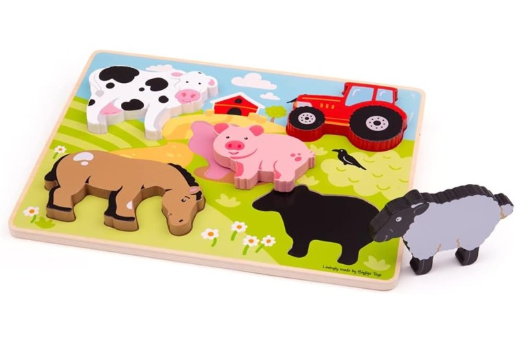 Chunky Lift Out Puzzle Farm By Bigjigs BJ326 FSC 100%