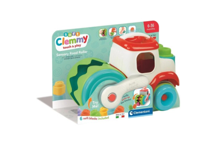 Clementoni Soft Clemmy Sensory Road Roller With Soft Blocks