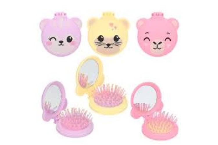 Depesche TOPModel Folding Hairbrush With Mirror 14144