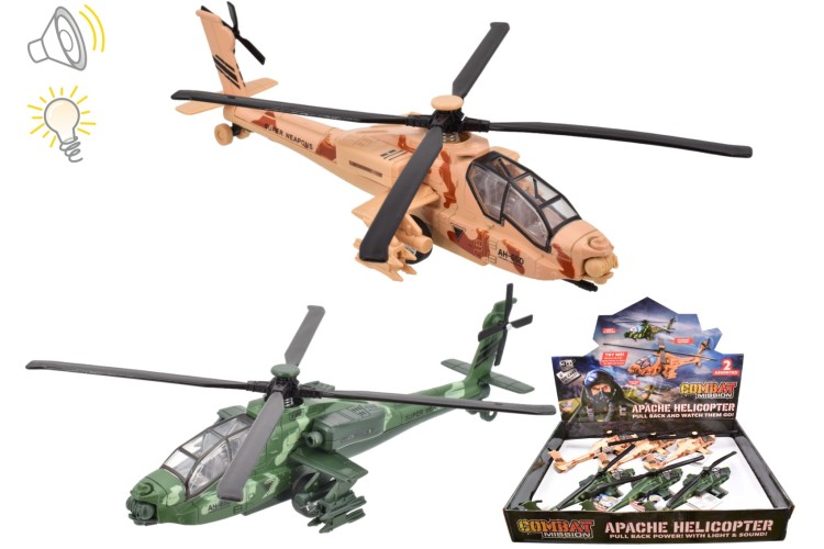 Combat Mission - Die Cast Apache Helicopter Light And Sound