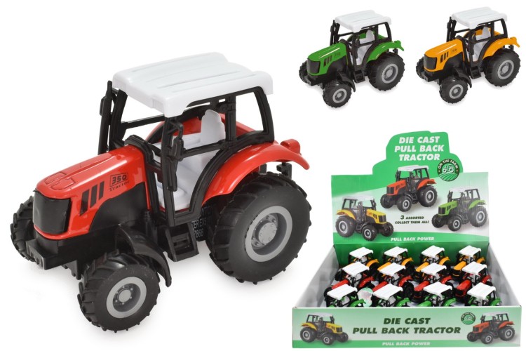 Die-cast Pull Back Tractor (Asst)