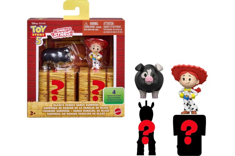 Disney Pixar Toy Story 5 Small Stars Blaze's Family Ranch Surprise Mini Figure 4-Pack [Jessie, Jimmy Dean & 2x Mystery]