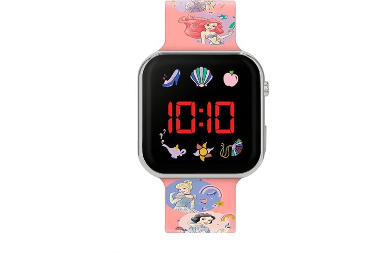 Disney Princess Pink Printed Strap LED Watch