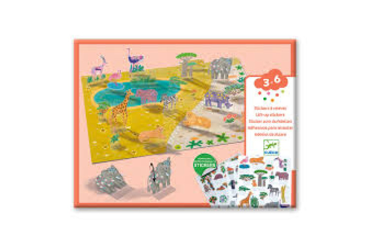 Djeco - Lift up Reusable Stickers Animals