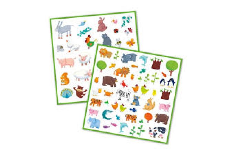 Djeco -  Stickers Fauna, 160 stickers