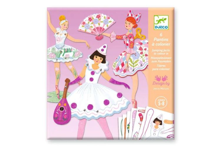 Djeco -  Tutus Colouring Jumping Jacks Activity Set