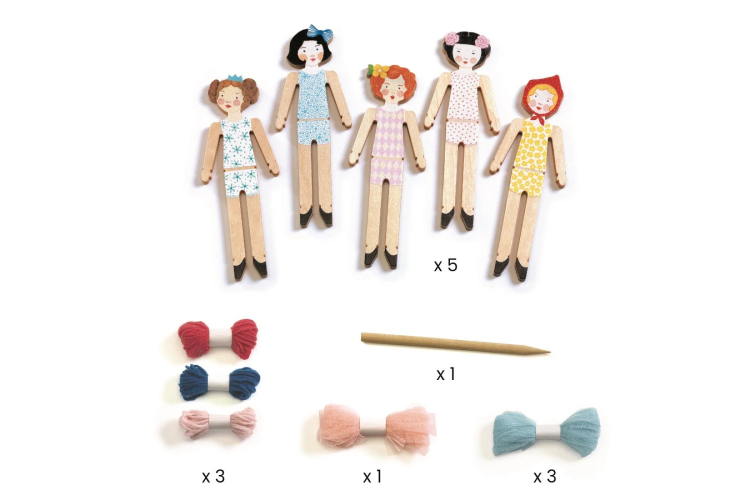 Djeco - Do It Yourself -  5 worry dolls to create