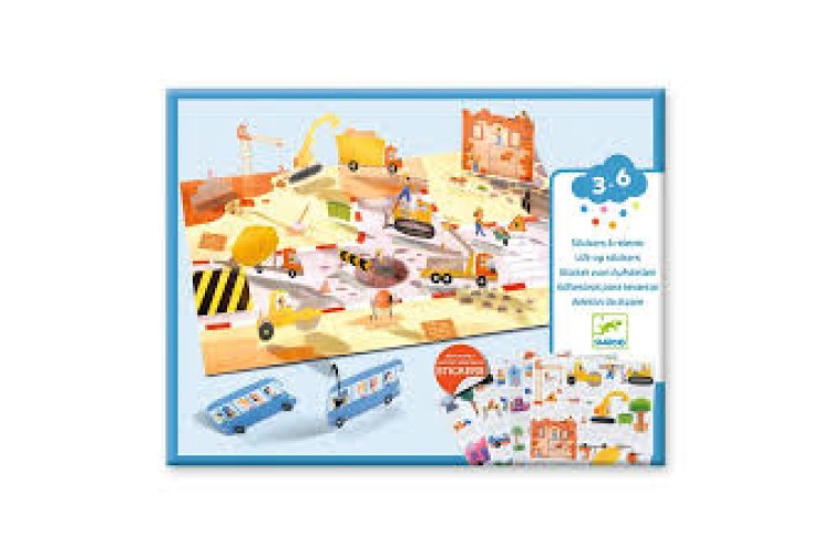 Djeco - Lift up Reusable Stickers Vehicles