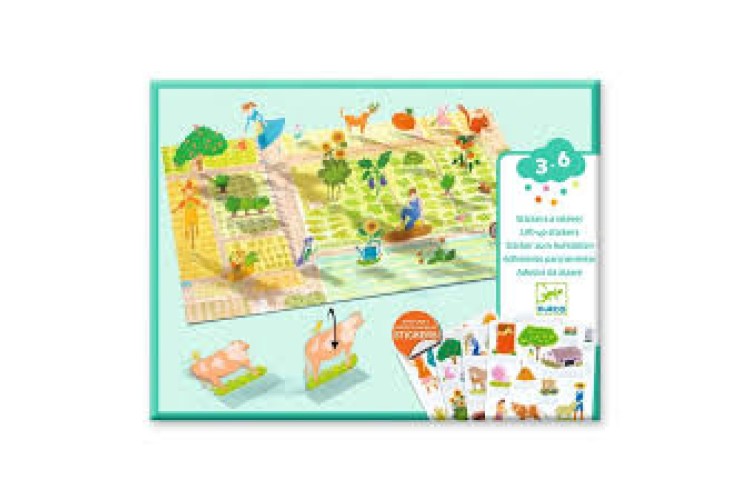 Djeco - Lift up Reusable Stickers Farm