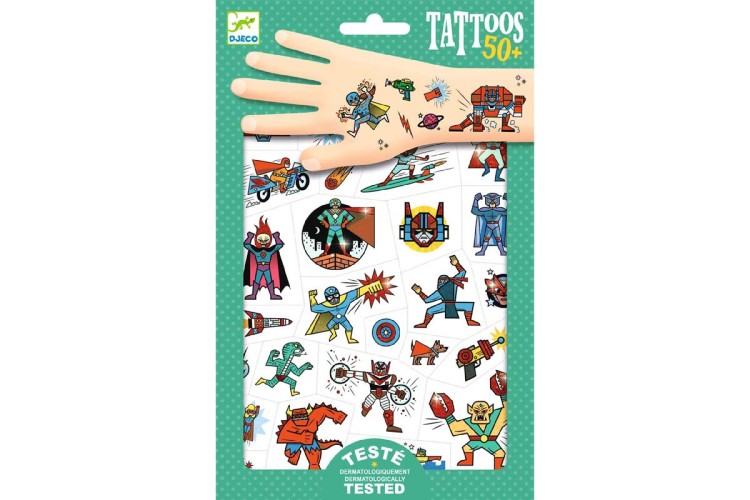 Djeco Temporary Tattoos Heroes vs villains