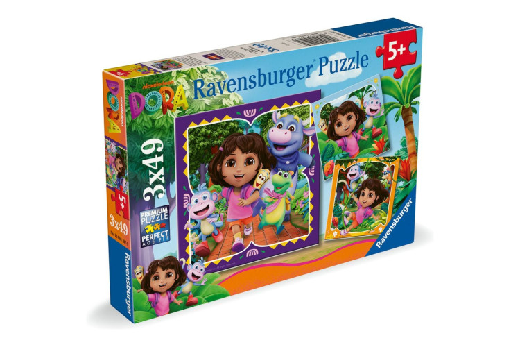 Dora 3x49 Piece Jigsaw Puzzle