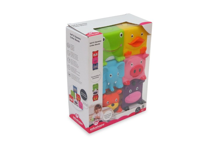 Edushape Soft & Squeezy Critter Blocks by Halilit