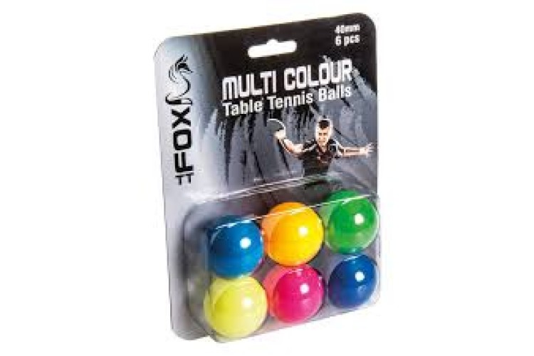 Fox TT Coloured Table Tennis Balls (Pack of 6)