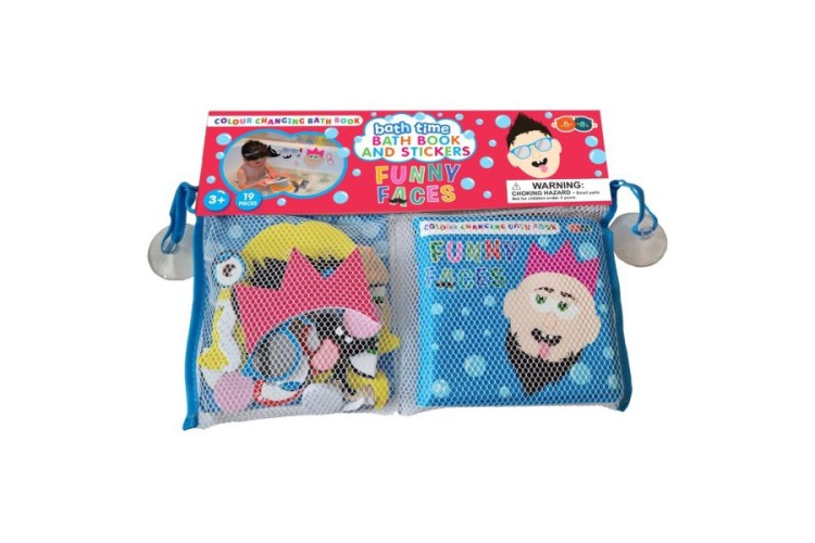 Funny Faces Colour Changing Bath Book & Stickers Buddy & Barney