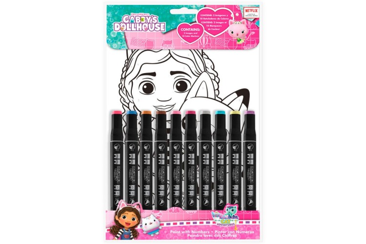Gabby's Dollhouse Colour By Numbers Activity Set