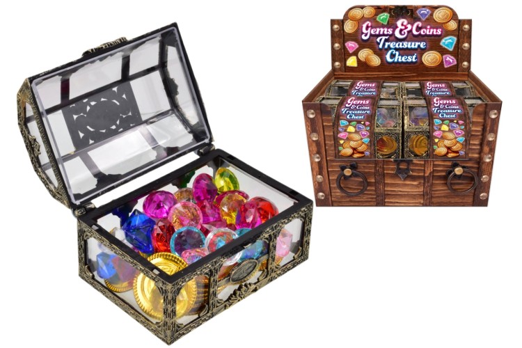 Gems and Coins in Treasure Chest