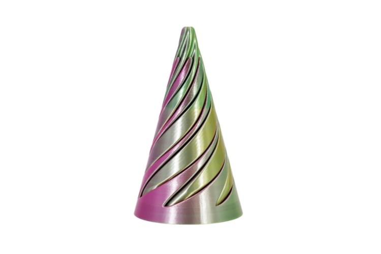 Green Gold Purple 3D Printed Large Cone