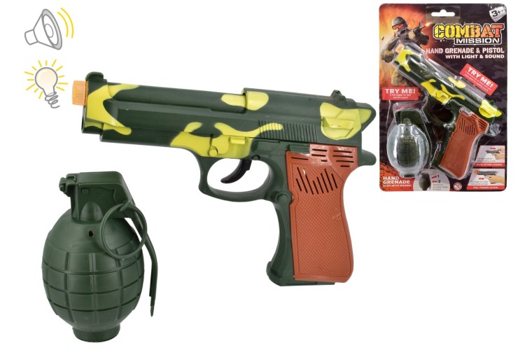 Combat Mission - Hand Grenade & Pistol With Light & Sound