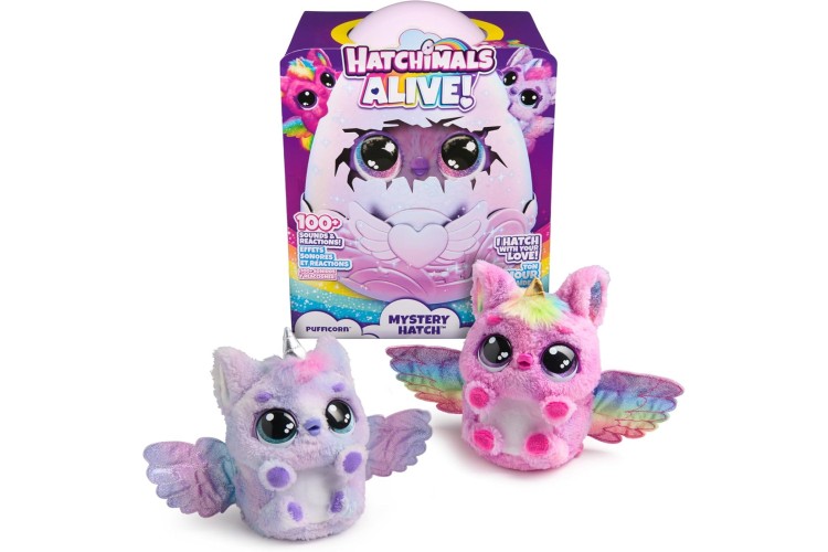 HATCHIMALS Alive, Mystery Hatch Pufficorn, Surprise Interactive Toy and Egg