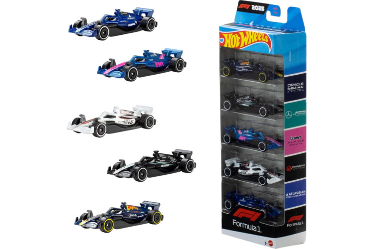 Hot Wheels 1:64 Scale 5-Pack Formula 1