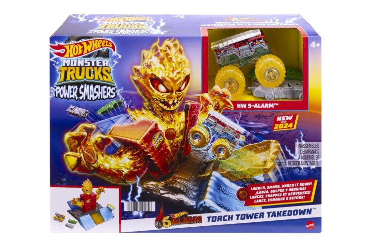 Hot Wheels Monster Trucks Power Smashers 5 Alarm Torch Tower Takedown